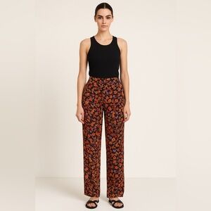 NWT Derek Lam 10 Crosby Floral Wide Leg Pants 6